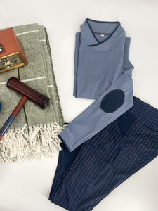 OPHELIA TOP limestone/navy
