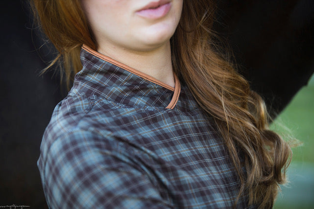 OPHELIA TOP brown/rust tartan