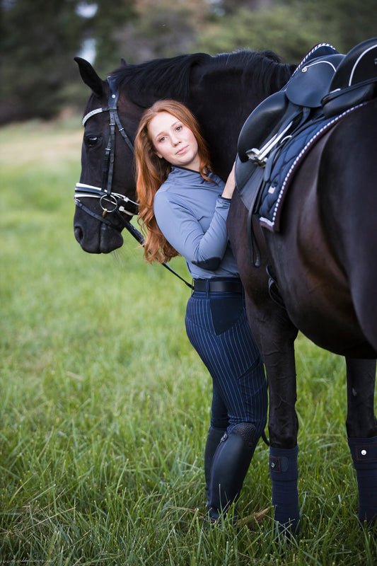 TREWS D' CLASSICO 2.0 - navy pinstripe K/P riding tights